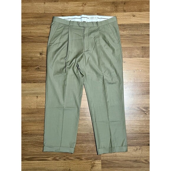 Fairway & Greene Men’s Vintage Size W40 Khaki Tan 100% Wool Performance Pants - Picture 1 of 7